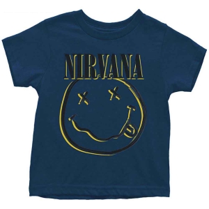 Nirvana - Happy Face Toddler T-Shirt Navy in the group MERCHANDISE / Merch / Pop-Rock at Bengans Skivbutik AB (5548777r)