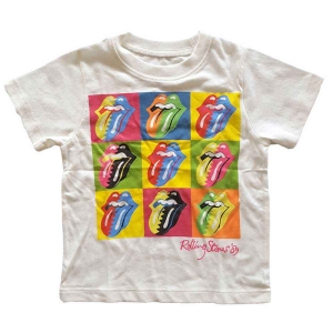 Rolling Stones - Two-Tone Tongues Toddler T-Shirt Wht in the group MERCHANDISE / Merch / Pop-Rock at Bengans Skivbutik AB (5548829r)