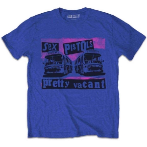 Sex Pistols - Pretty Vacant Coaches Boys T-Shirt Blue in the group MERCHANDISE / Merch / Punk at Bengans Skivbutik AB (5548852r)