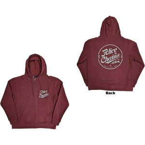 Alice In Chains - Circle Emblem Uni Maroon Zip Hoodie in the group MERCHANDISE / Hoodies / Pop-Rock at Bengans Skivbutik AB (5551293r)