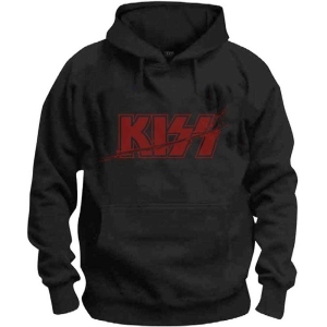 Kiss - Slashed Logo Uni Bl Hoodie in the group MERCHANDISE / Hoodies / Hårdrock at Bengans Skivbutik AB (5552913r)