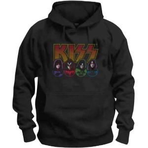 Kiss - Logo, Faces & Icons Uni Bl Hoodie in the group MERCHANDISE / Hoodies / Hårdrock at Bengans Skivbutik AB (5552915r)