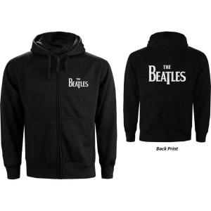 The Beatles - Drop T Logo B-Print Lady Bl Zip Hoodie  in the group MERCHANDISE / Hoodies / Pop-Rock at Bengans Skivbutik AB (5555332r)