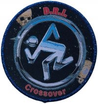 D.R.I. - Patch Crossover Blue Border (9,3 Cm in the group MERCHANDISE / Accessoarer / Nyheter / Hårdrock at Bengans Skivbutik AB (5562687)