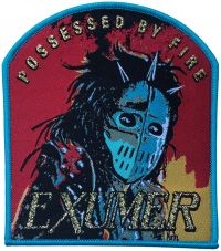 Exhumer - Patch Possessed By Fire Blue Border in the group MERCHANDISE / Accessoarer / Nyheter / Hårdrock at Bengans Skivbutik AB (5562691)