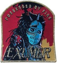 Exhumer - Patch Possessed By Fire Gold Border in the group MERCHANDISE / Accessoarer / Nyheter / Hårdrock at Bengans Skivbutik AB (5562692)