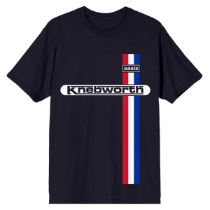 Oasis - Knebworth Vertical Stripe Navy T-Shirt in the group MERCHANDISE / T-shirt / Pop-Rock at Bengans Skivbutik AB (5562794r)