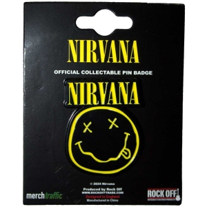 Nirvana - Logo & Happy Face Cut-Out Pin Badge in the group MERCHANDISE / Merch / Pop-Rock at Bengans Skivbutik AB (5562889)