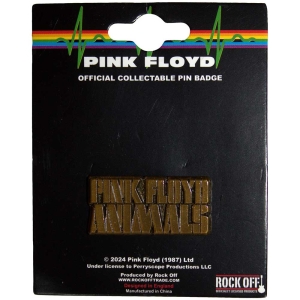 Pink Floyd - Animals Gold Text Logo Pin Badge in the group MERCHANDISE / Merch / Pop-Rock at Bengans Skivbutik AB (5562894)