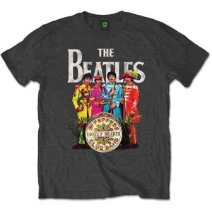 Beatles - Sgt Pepper Uni Char Grey T-Shirt in the group MERCHANDISE / T-shirt / Pop-Rock at Bengans Skivbutik AB (5563400r)