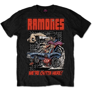 Ramones - Outta Here Uni Bl T-Shirt in the group MERCHANDISE / T-shirt / Punk at Bengans Skivbutik AB (5563419r)