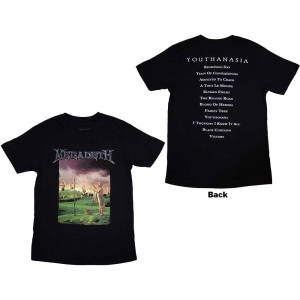 Megadeth - Youthanasia Tracklist Uni Bl T-Shirt in the group MERCHANDISE / T-shirt / Hårdrock at Bengans Skivbutik AB (5563603r)