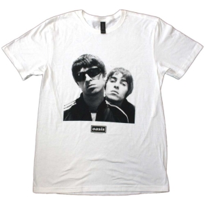 Oasis - Noel & Liam Square Photo Wht T-Shirt in the group MERCHANDISE / T-shirt / Nyheter / Pop-Rock at Bengans Skivbutik AB (5564209r)