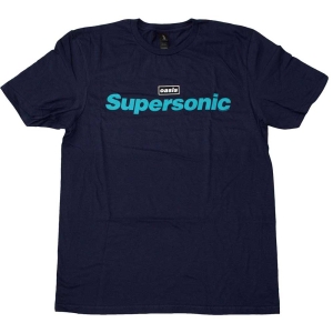 Oasis - Supersonic Title Colour Navy T-Shirt in the group MERCHANDISE / T-shirt / Nyheter / Pop-Rock at Bengans Skivbutik AB (5564210r)