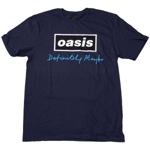 Oasis - Definitely Maybe Text Logo Navy T-Shirt in the group MERCHANDISE / T-shirt / Nyheter / Pop-Rock at Bengans Skivbutik AB (5564214r)