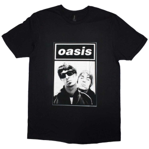 Oasis - Noel & Liam Boxed Photo Uni Bl T-Shirt in the group MERCHANDISE / T-shirt / Pop-Rock at Bengans Skivbutik AB (5566072r)