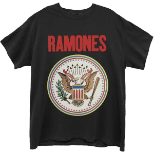 Ramones - Full Colour Seal Uni Bl T-Shirt in the group MERCHANDISE / T-shirt / Punk at Bengans Skivbutik AB (5566075r)