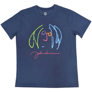 John Lennon - Self Portrait Full Colour Denim T-Shirt in the group MERCHANDISE / T-shirt / Pop-Rock at Bengans Skivbutik AB (5566713r)