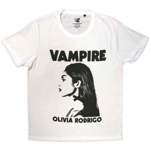 Olivia Rodrigo - Vampire Uni Wht T-Shirt in the group MERCHANDISE / T-shirt / Pop-Rock at Bengans Skivbutik AB (5566717r)