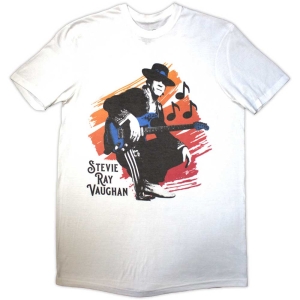 Stevie Ray Vaughan - Stevie Uni Wht T-Shirt in the group MERCHANDISE / T-shirt / Blues at Bengans Skivbutik AB (5567011r)