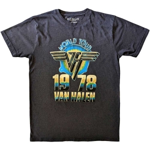 Van Halen - World Tour 78 Uni Bl T-Shirt in the group MERCHANDISE / T-shirt / Hårdrock at Bengans Skivbutik AB (5567295r)