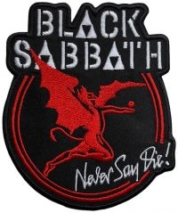 Black Sabbath - Patch Archange Never Say Die (10,1 in the group MERCHANDISE / Accessoarer / Kommande / Hårdrock at Bengans Skivbutik AB (5579721)