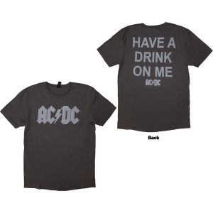 Ac/Dc - Have A Drink On Me Uni Grey T-Shirt in the group MERCHANDISE / T-shirt / Hårdrock at Bengans Skivbutik AB (5581211r)