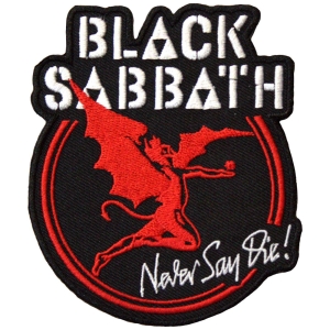 Black Sabbath - Archangel Never Say Die Woven Patch in the group MERCHANDISE / Merch / Hårdrock at Bengans Skivbutik AB (5581810)