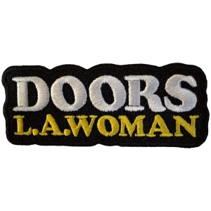 The Doors - La Woman Text Logo Bl Woven Patch in the group MERCHANDISE / Merch / Pop-Rock at Bengans Skivbutik AB (5581812)