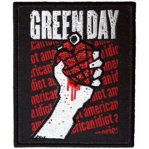 Green Day - American Idiot Text Repeat Woven Patch in the group MERCHANDISE / Merch / Punk at Bengans Skivbutik AB (5581829)