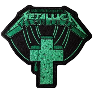 Metallica - Master Of Puppets Green Cross Woven Patch in the group MERCHANDISE / Merch / Hårdrock at Bengans Skivbutik AB (5581854)