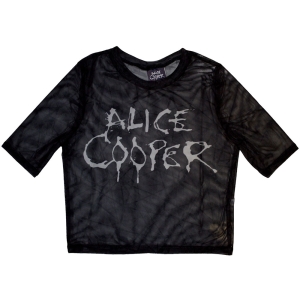 Alice Cooper - Dripping Logo Lady Bl Mesh Crop Top in the group MERCHANDISE / T-shirt / Hårdrock at Bengans Skivbutik AB (5583005r)