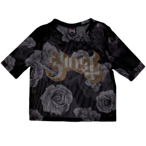 Ghost - Logo & Roses Lady Bl Mesh Crop Top in the group MERCHANDISE / T-shirt / Hårdrock at Bengans Skivbutik AB (5583026r)