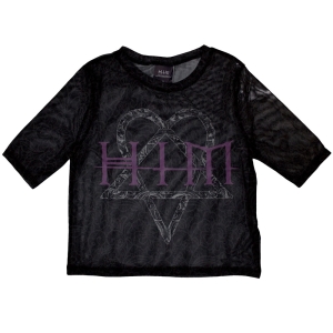 Him - Heartagram & Logo Lady Bl Mesh Crop Top in the group MERCHANDISE / T-shirt / Hårdrock at Bengans Skivbutik AB (5583028r)