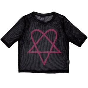 Him - Pink Heartagram Lady Bl Mesh Crop Top in the group MERCHANDISE / T-shirt / Hårdrock at Bengans Skivbutik AB (5583029r)