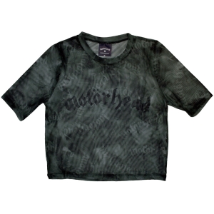 Motorhead - Logo Lady Green Mesh Crop Top in the group MERCHANDISE / T-shirt / Hårdrock at Bengans Skivbutik AB (5583039r)