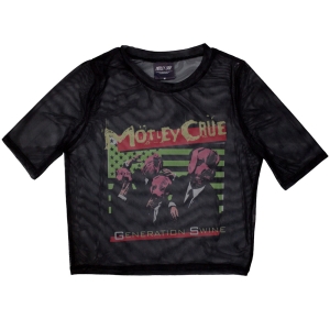 Motley Crue - Generation Swine Lady Bl Mesh Crop Top in the group MERCHANDISE / T-shirt / Hårdrock at Bengans Skivbutik AB (5583043r)