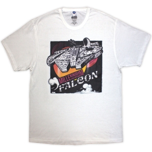 Star Wars - Millennium Falcon Graphic Uni Wht T-Shirt in the group MERCHANDISE / T-shirt / Film-Musikal at Bengans Skivbutik AB (5583053r)