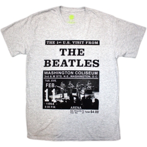 Beatles - Washington 64 Promo Uni Grey T-Shirt in the group MERCHANDISE / T-shirt / Nyheter / Pop-Rock at Bengans Skivbutik AB (5583336r)