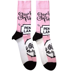 Beatles - Strawberry Fields/Penny Lane Uni Pink Socks in the group MERCHANDISE / Merch / Pop-Rock at Bengans Skivbutik AB (5583662)