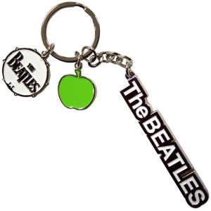 Beatles - Text Logo Drop T Drum & Apple Charms Keychain in the group MERCHANDISE / Merch / Pop-Rock at Bengans Skivbutik AB (5583878)