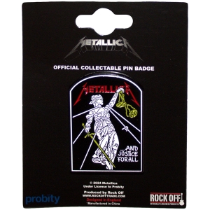 Metallica - And Justice For All Tombstone Pin Badge in the group MERCHANDISE / Merch / Hårdrock at Bengans Skivbutik AB (5583927)