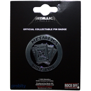 Metallica - 30Th Anniversary Playing Card Pin Badge in the group MERCHANDISE / Merch / Hårdrock at Bengans Skivbutik AB (5583931)