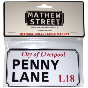 Rock Off - Penny Lane Liverpool Sign Embossed Magnet in the group MERCHANDISE / Merch / Pop-Rock at Bengans Skivbutik AB (5583946)