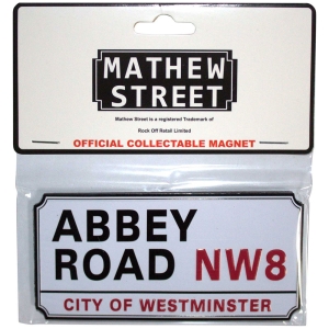 Rock Off - Abbey Road Nw London Sign Embossed Magnet in the group MERCHANDISE / Merch / Pop-Rock at Bengans Skivbutik AB (5583948)