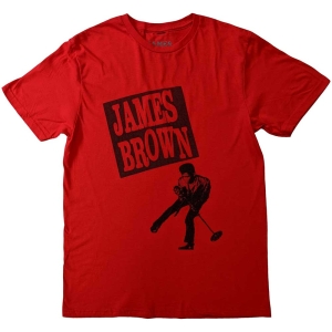 James Brown - James Halftone Uni Red T-Shirt in the group MERCHANDISE / T-shirt / RnB-Soul at Bengans Skivbutik AB (5583987r)