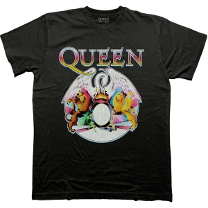 Queen - Multi Colour Crest Uni Bl T-Shirt in the group MERCHANDISE / T-shirt / Pop-Rock at Bengans Skivbutik AB (5583990r)