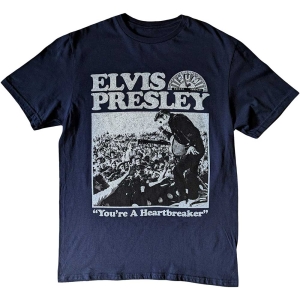 Elvis Presley - Sun Records Elvis Heartbreaker Uni Navy T-Shirt in the group MERCHANDISE / T-shirt / Pop-Rock at Bengans Skivbutik AB (5583998r)