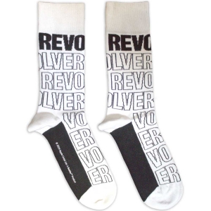 Beatles - Beatles Revolver Text Outlines Repeat Uni Wht Socks (Size 40-44) in the group MERCHANDISE / Merch / Pop-Rock at Bengans Skivbutik AB (5586274)