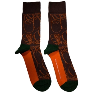 Beatles - Beatles Rubber Soul Text Outlines Repeat Uni Brown Socks (Size 40-44) in the group MERCHANDISE / Merch / Pop-Rock at Bengans Skivbutik AB (5586277)